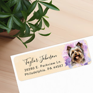 Étiquette d'adresse de retour Yorkshire Terrier