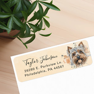 Étiquette d'adresse de retour Yorkshire Terrier