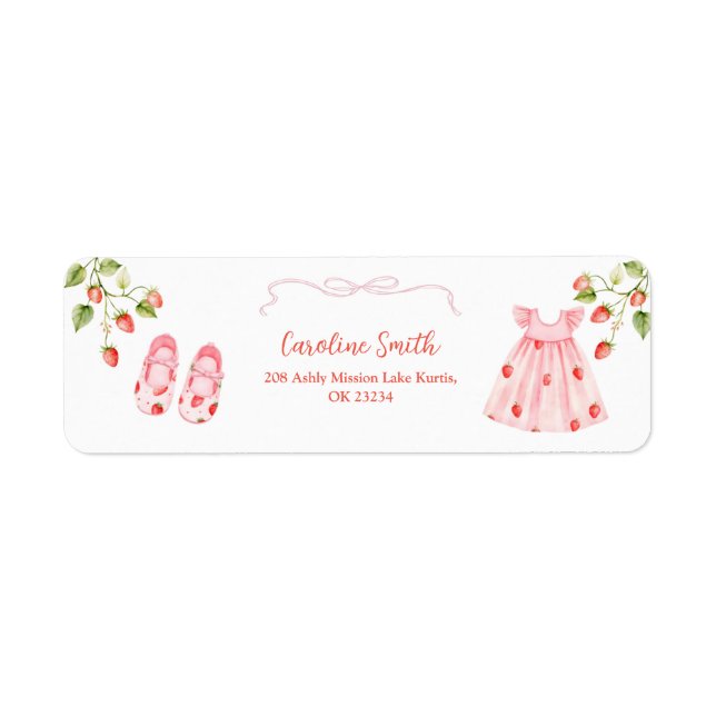 Étiquette d'adresse de vêtements de bébé Coquette  (Devant)