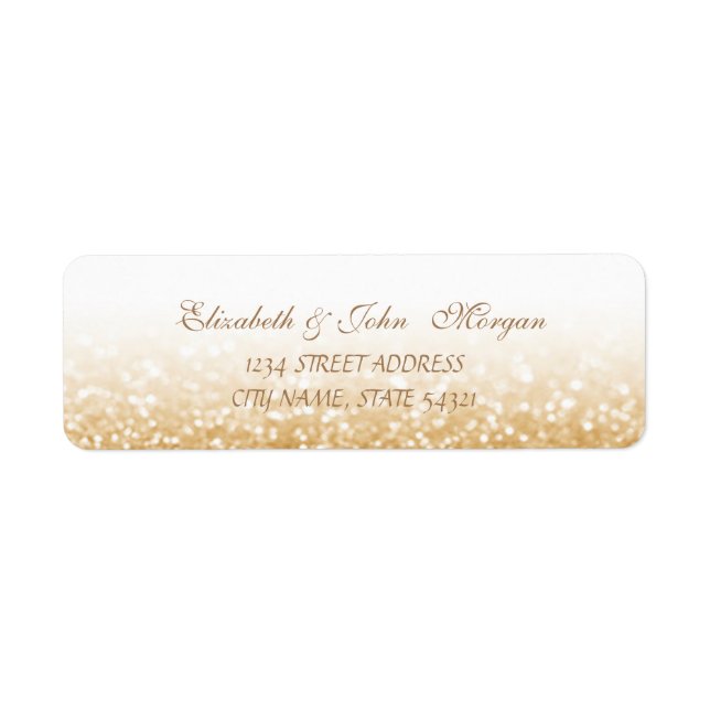 Étiquette d'adresse Élégante Glamour Pailletée (Devant)
