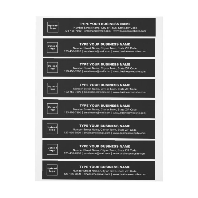 Étiquette d'adresse enveloppante noire de marque c (Feuille)