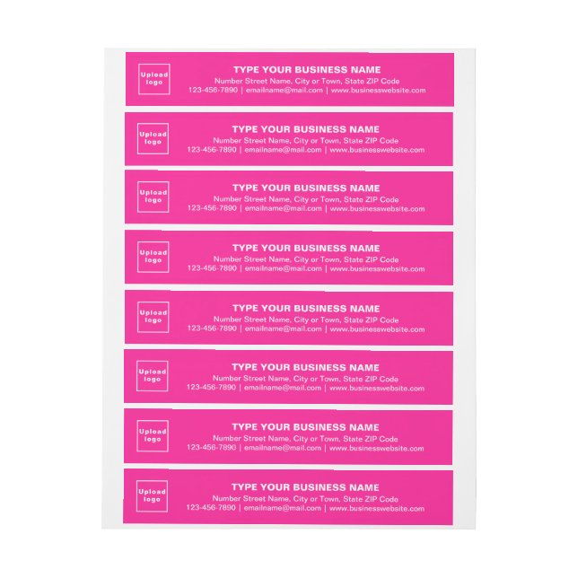 Étiquette d'adresse enveloppante rose de la marque (Feuille)