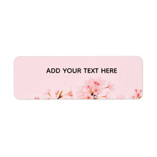Étiquette d'adresse fleur de marbre rose