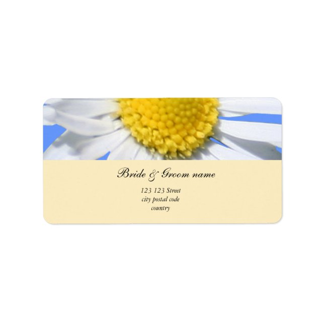 étiquette d'adresse, fleur de marguerite (Devant)