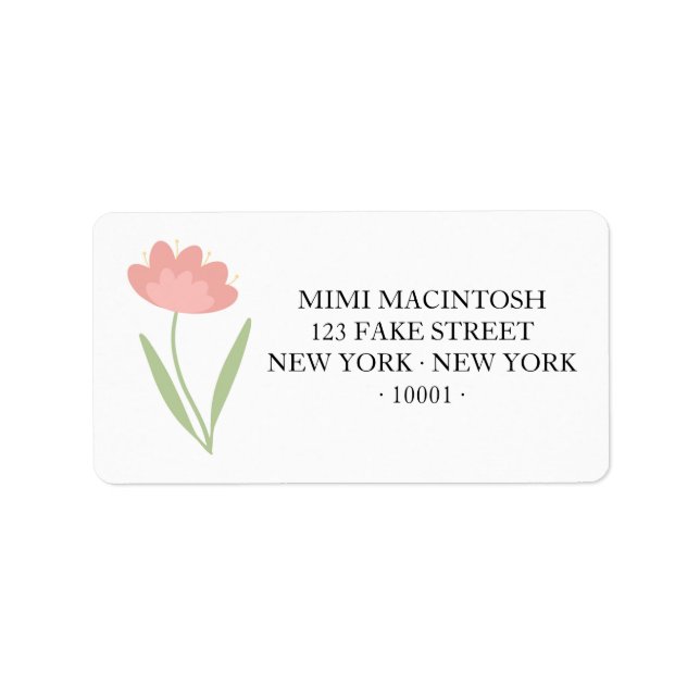 Étiquette d'adresse Fleur Rose Printemps Été (Devant)
