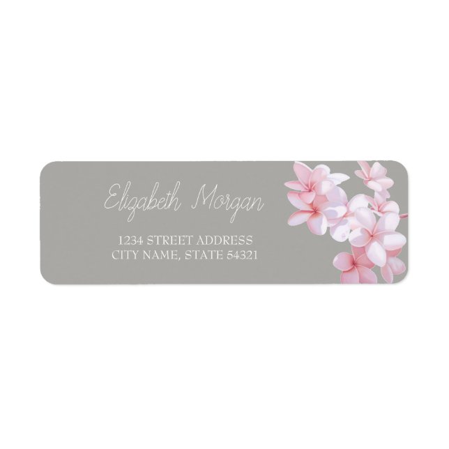 Étiquette d'adresse Fleur Tropicale Romantique Chi (Devant)