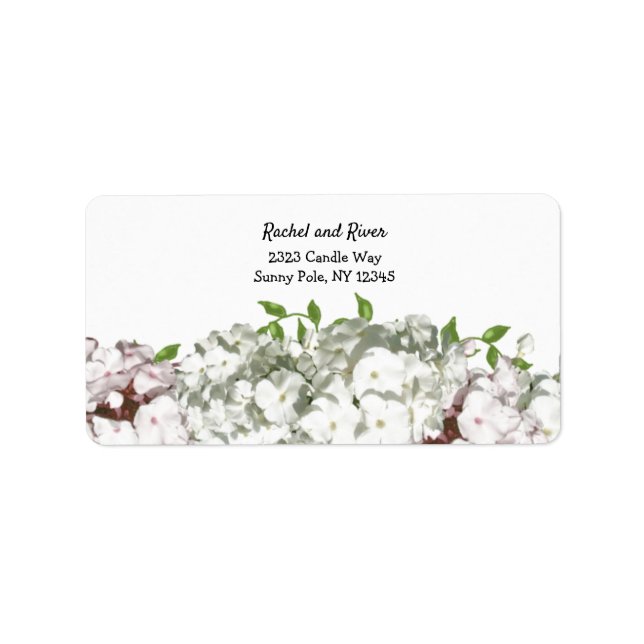 Étiquette d'adresse florale blanche et rose pâle (Devant)