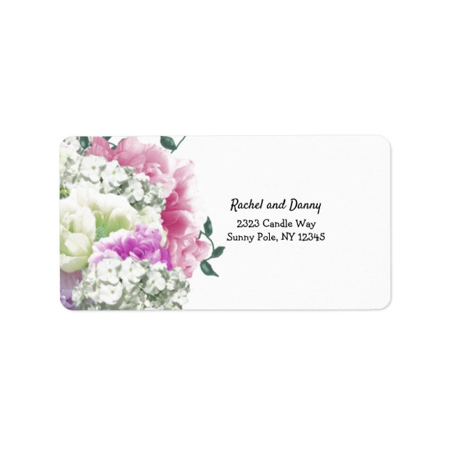 Étiquette d'adresse florale Bouquet varié (Devant)