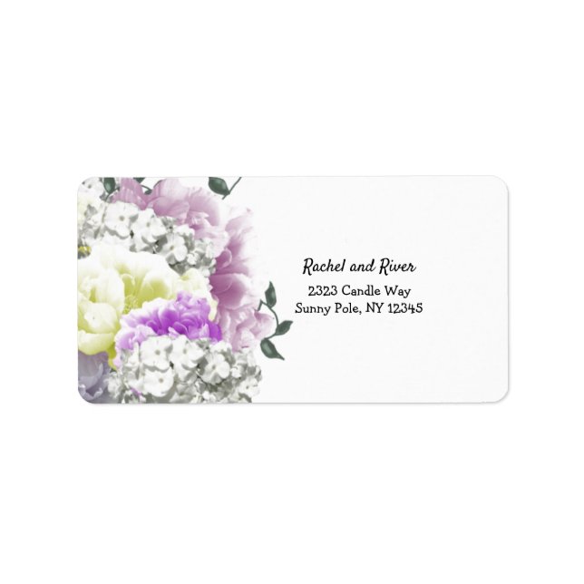 Étiquette d'adresse florale variée en bouquet (Devant)