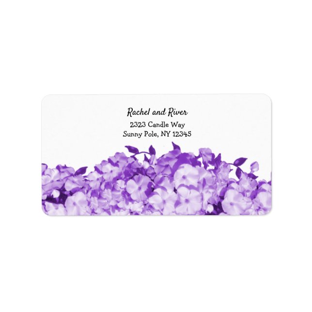 Étiquette d'adresse florale violette passionnée (Devant)