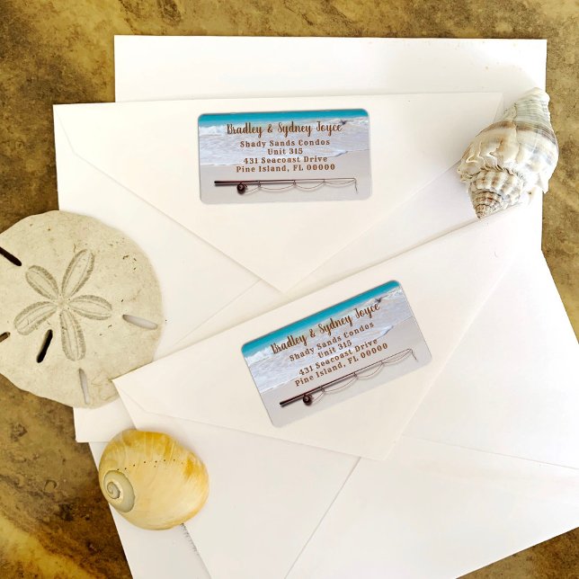 Étiquette d'adresse grande thème pêche côte mariti (Créateur téléchargé)