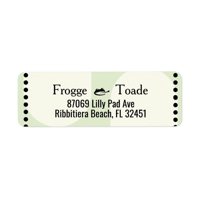 Étiquette d'adresse Grenouille verte (Devant)