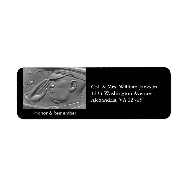 Étiquette d'adresse Honneur Militaire & Se souveni (Devant)