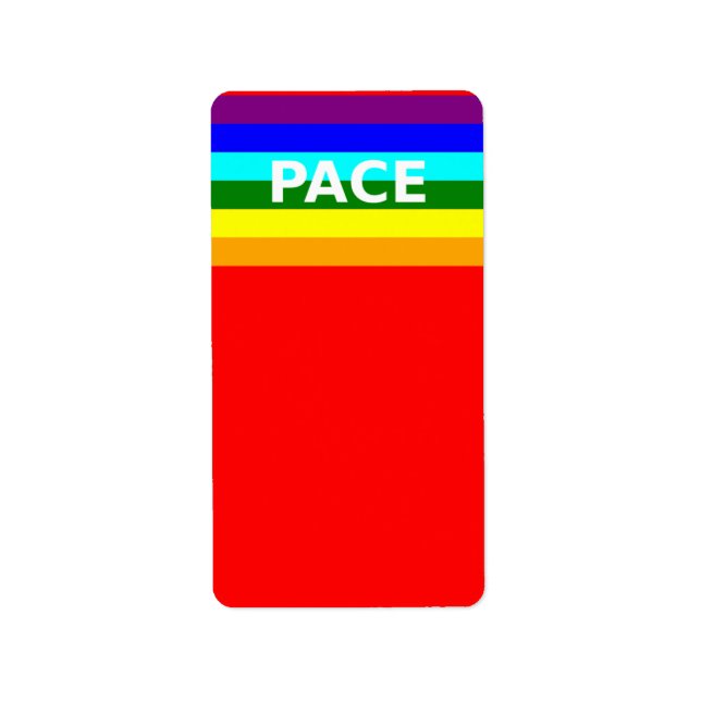 Étiquette d'adresse italienne du drapeau de la pai (Devant)