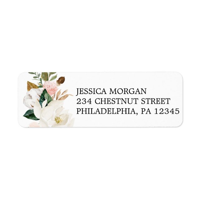 Étiquette d'adresse Magnolia Coton (Devant)