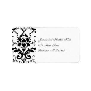 Étiquette d'adresse - Mariage Formel Noir Blanc Da