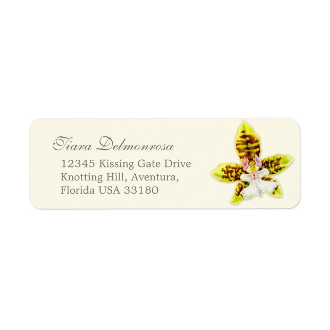 Étiquette d'adresse mince de fleur d'orchidée pour (Devant)