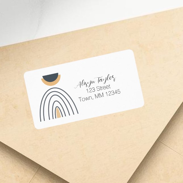 Étiquette d'adresse minimaliste géométrique abstra (Modern Abstract Geometric Minimalist Address Label)