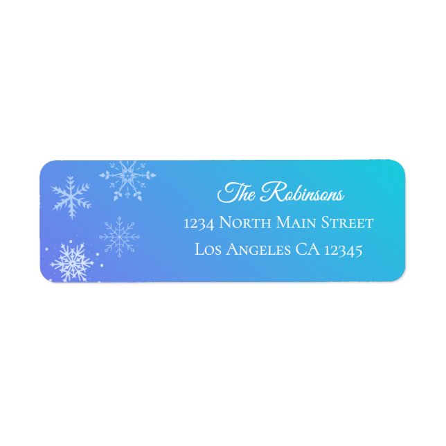 Étiquette d'adresse moderne de Noël violet bleu fl (Devant)