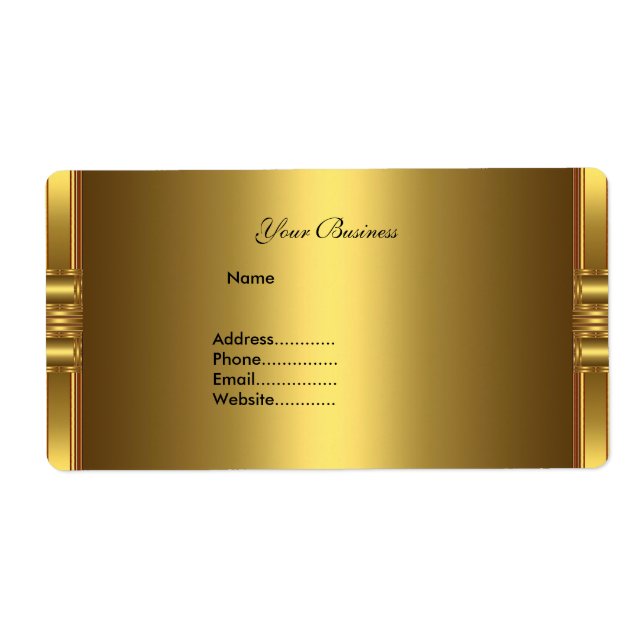 Étiquette d'adresse Or sur Or (Devant)