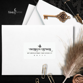 Étiquette d'adresse Papillon à dentelle gothique