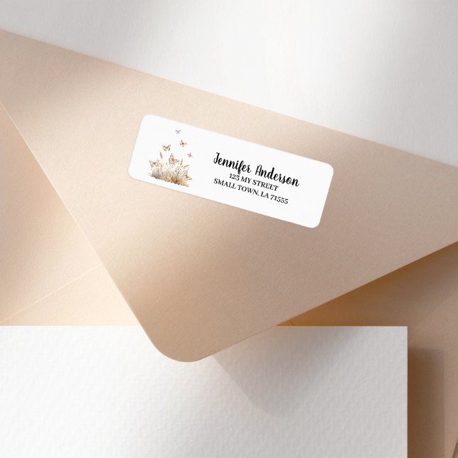 Étiquette d'adresse Papillon Floral Mignon (Créateur téléchargé)