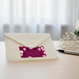 Étiquette d'adresse personnalisée à pétales roses 
