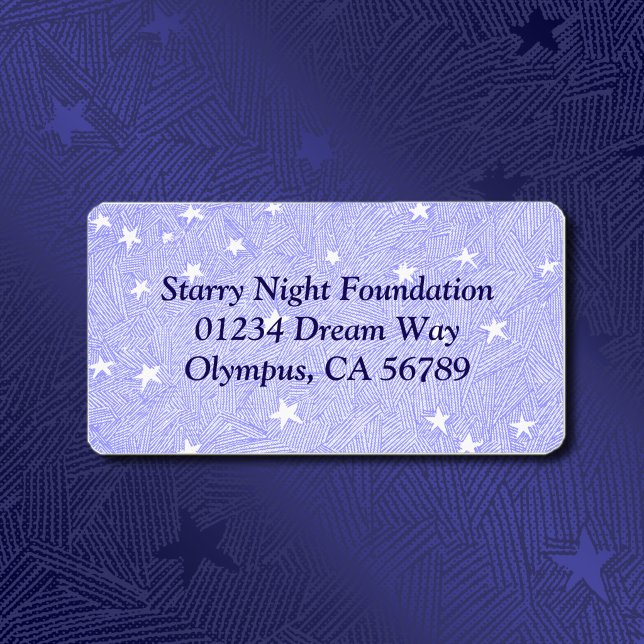 Étiquette d'adresse personnalisée avec étoiles gra (Rustic editable stars etching address labels)
