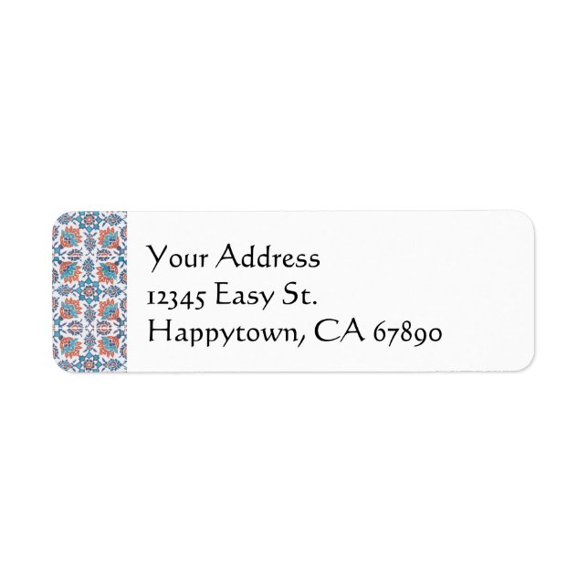 Étiquette d'adresse personnalisée avec motif de ca (Devant)