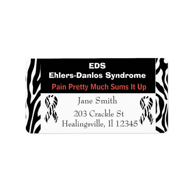 Étiquette d'adresse postale EDS Syndrome d'Ehlers- (Devant)