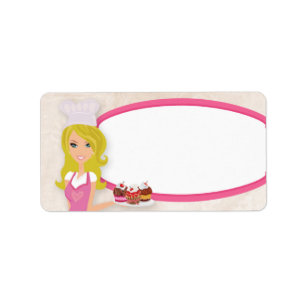 étiquette d'adresse postale rose Baker Blonde 1,25