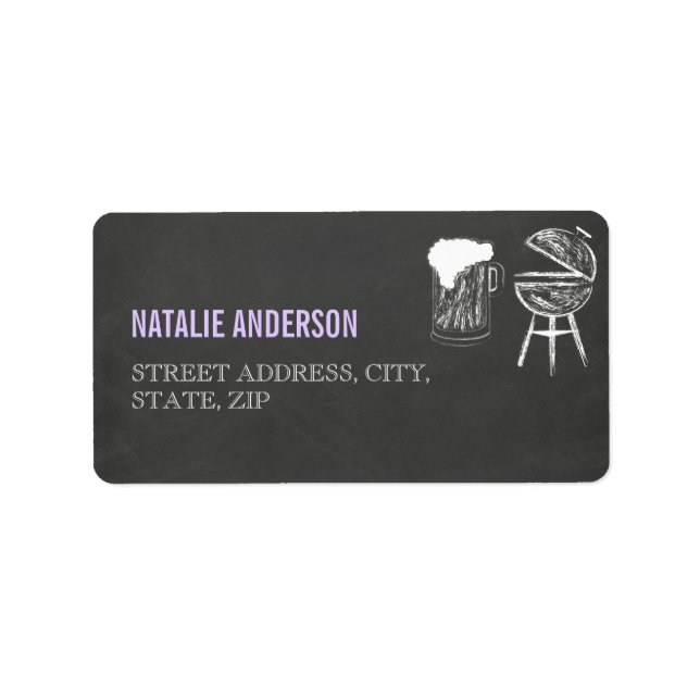 Étiquette d'adresse pour Baby Shower Chalkboard BB (Devant)