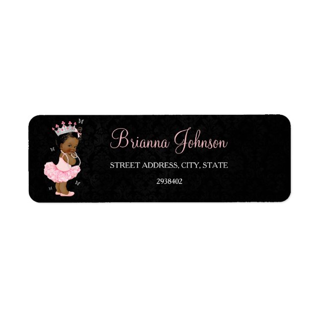 Étiquette d'adresse pour Baby Shower de la Princes (Devant)