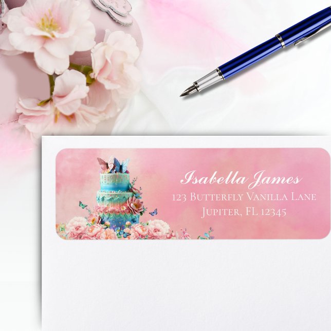 Étiquette d'adresse pour bébé jumeaux papillons ma (Créateur téléchargé)