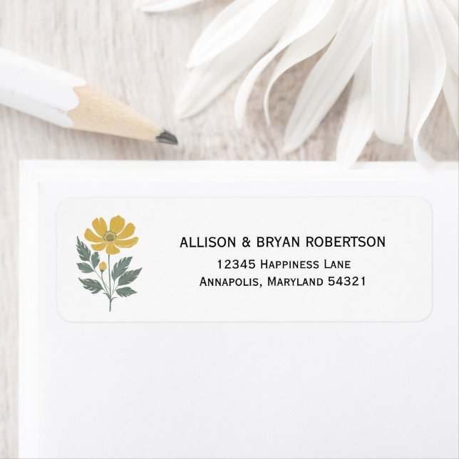 Étiquette d'adresse pour invitation de mariage flo (En situation)