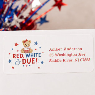 Étiquette d'adresse Red White Due