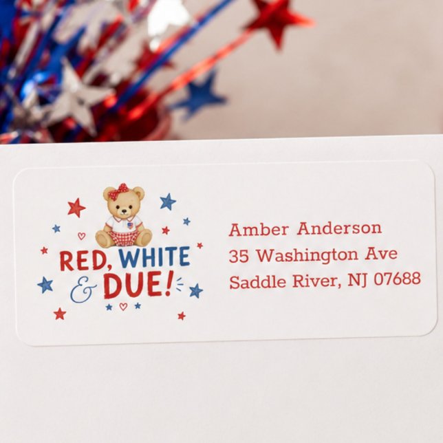 Étiquette d'adresse Red White Due (Créateur téléchargé)