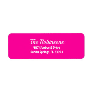 Étiquette d'adresse rose néon personnalisée modern