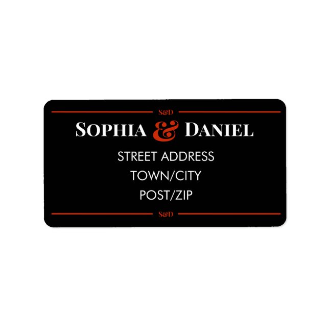 Étiquette d'adresse RSVP de mariage éditable minim (Devant)
