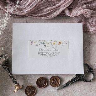 Étiquette d'adresse RSVP pour mariage floral multi