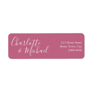 Étiquette d'adresse Signature Rose framboise