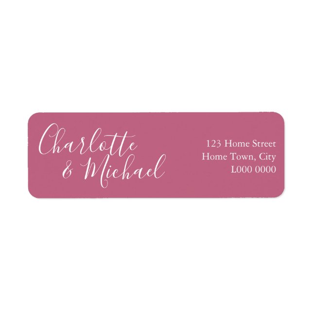 Étiquette d'adresse Signature Rose framboise (Devant)