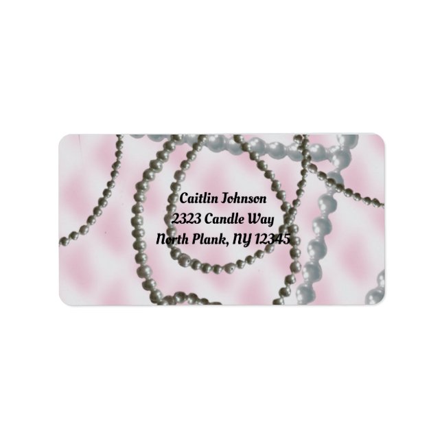 Étiquette d'adresse Strands of Pearls Rose (Devant)