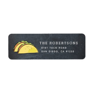 Étiquette d'adresse Tableau Noir Taco
