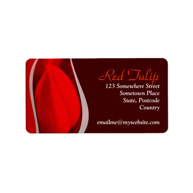 Étiquette d'adresse Tulipe Rouge (Devant)