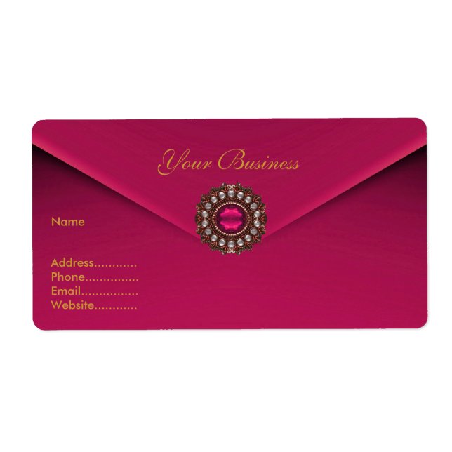 Étiquette d'adresse velours rose bijou (Devant)