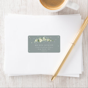 Étiquette d'adresse Vert Mousse + Eucalyptus Symph