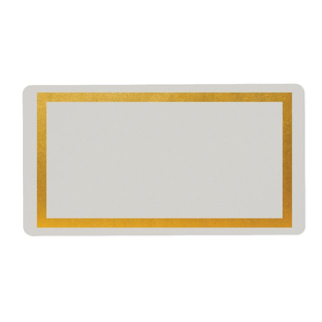 Étiquette d'adresse vierge en faux feuillet doré (Devant)