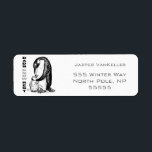 Étiquette Dads Know Best<br><div class="desc">Pen and Ink Penguin Dads Know Best gifts for Dad feature our original black and white drawing of a penguin father taking care of his penguin baby. With the words, Dads Know Best, along the side, this black and white penguin art is a perfect gift for him on Father's Day,...</div>