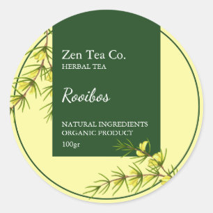 Étiquette d'affaires de thé aux herbes de Rooibos
